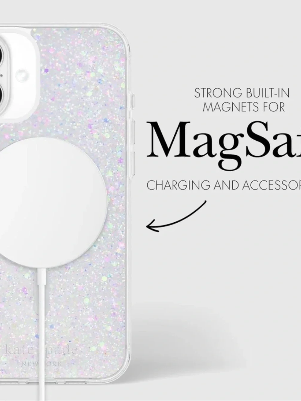 kate spade new york Chunky Glitter MagSafe iPhone 16 Plus NIB